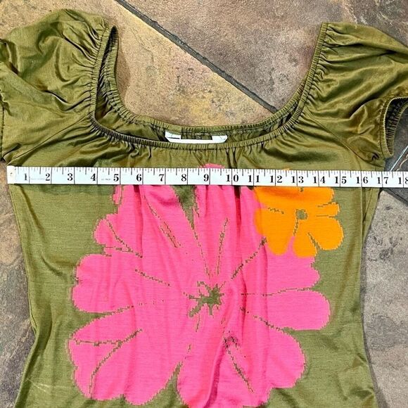 Trina Turk Floral Bohemian Elastic Off-the-Shoulders Top Small - Picture 4 of 7